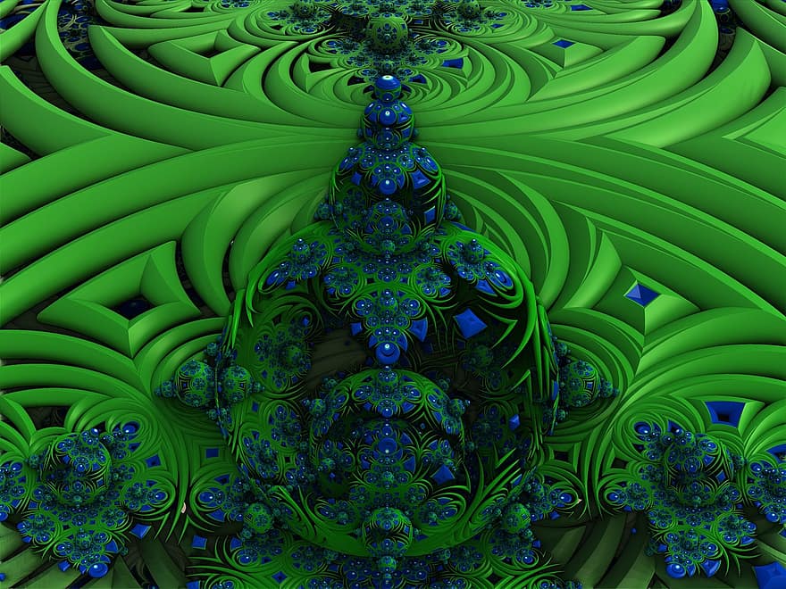 fractal, geven, 3d, symmetrie, backdrop