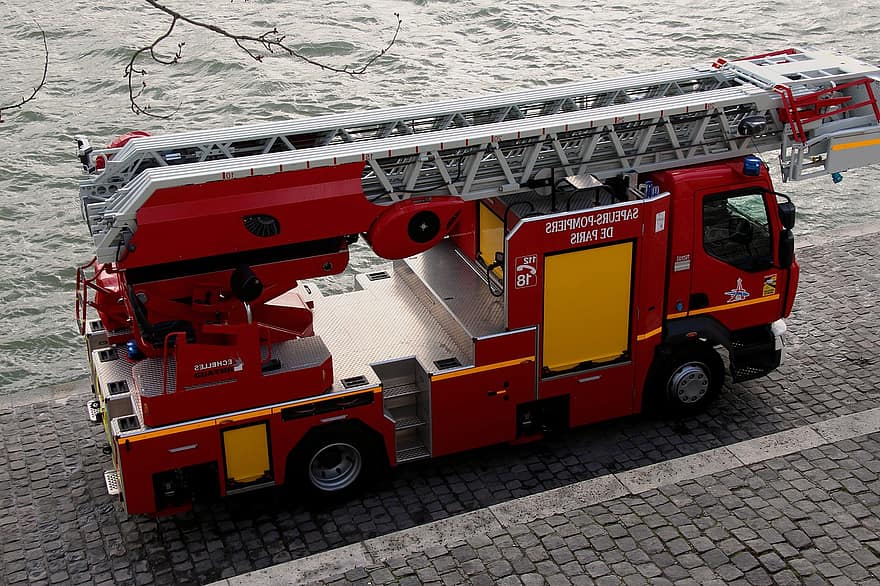 Fire Truck, Fire Engine, Rescue, Emergency, Engine, Paris Firefighters, France, Paris, transportation, land vehicle, truck