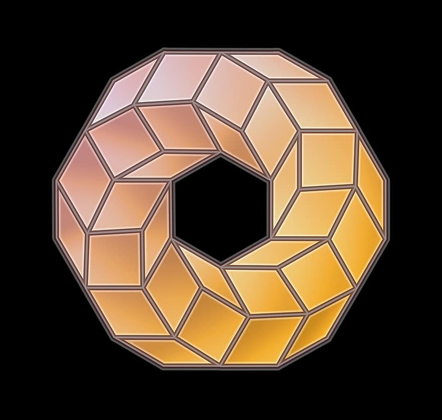 anell, Möbius, forma, madura, toro, geometria, facetes, banda, gràfic, tiffany, efectes