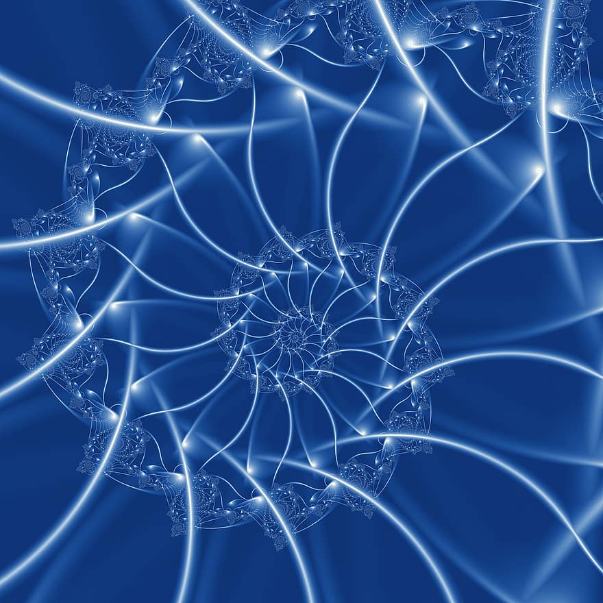 spirala, fraktal, niebieski, cyfrowy, matematyka, mandelbrot
