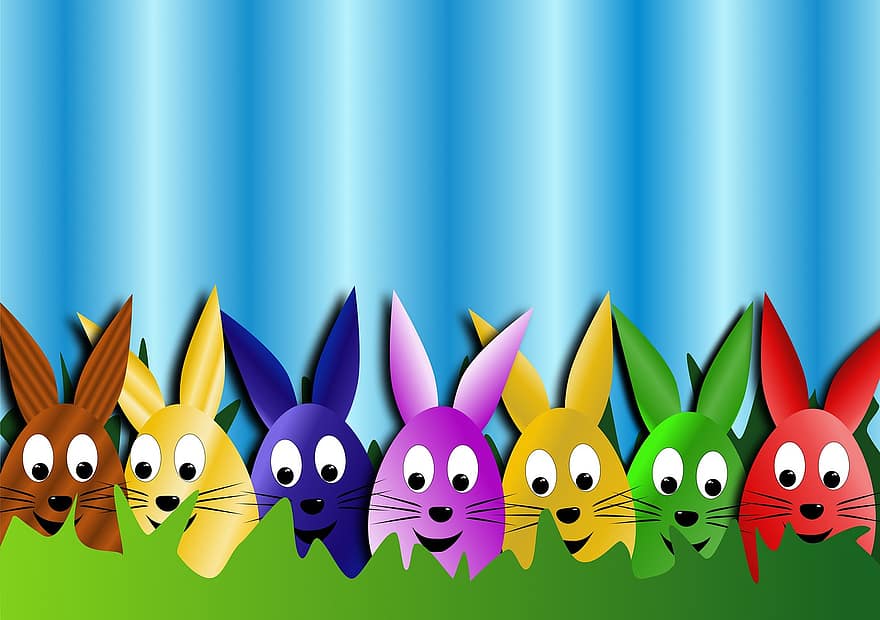 æg, kaniner, påske, hilsen, påskeæg, dekoration, påske tema, deco, påske dekoration, påske indretning