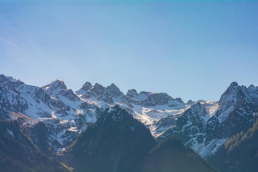 bjerge, natur, rejse, udforskning, bjergtoppe, sne, Vorarlberg