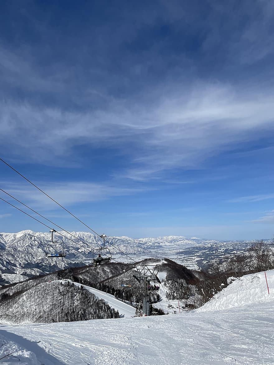 estación de esquí, nieve, invierno, montañas, teleféricos, paisaje, montaña, deporte, pista de esquí, azul, esquí