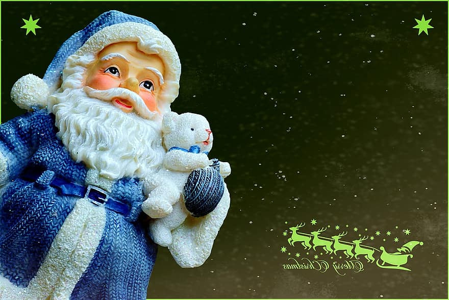 Navidad, Papá Noel, nieve, motivo navideño, Corzo, figura