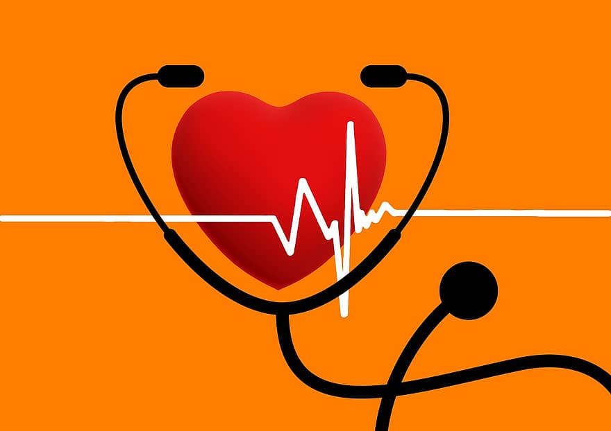 stetoscop, inimă, sănătate, pensiune, screening-, curba, puls, frecvență, emoţie, ecg, electrocardiogramă
