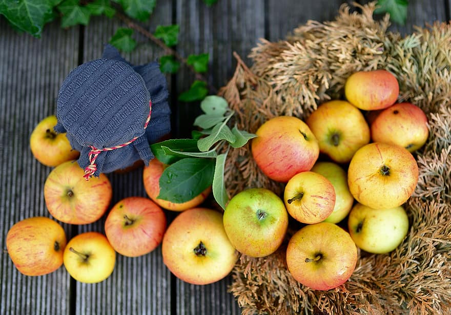 Äpfel, Obst, Marmelade, Obstkonserven, Apfelmarmelade, gesund, frisch, Lebensmittel