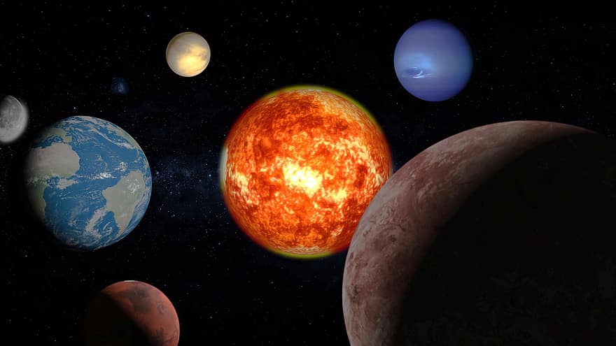 planety, astronomia, przestrzeń, Ziemia, słońce, wszechświat, słoneczny, kosmos, galaktyka, Saturn, Wenus