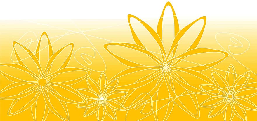Background, Pattern, Yellow, Flowers