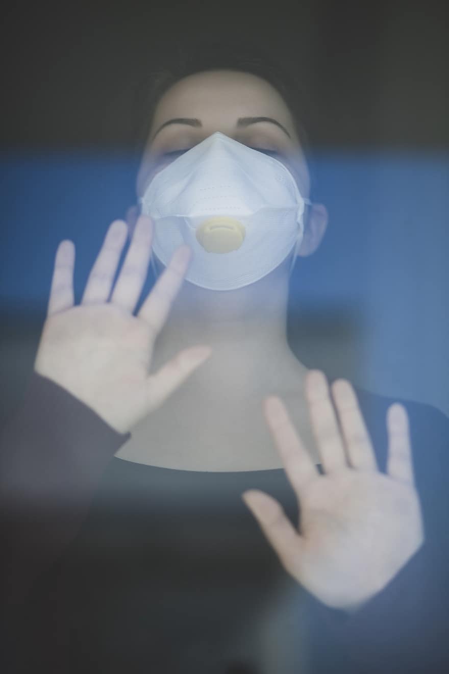 महिला, मुखौटा, चिकित्सा मास्क, n95, मास्क पहने हुए, चित्र, चेहरे के लिए मास्क, कोविड, कोविड -19, महामारी, रोग