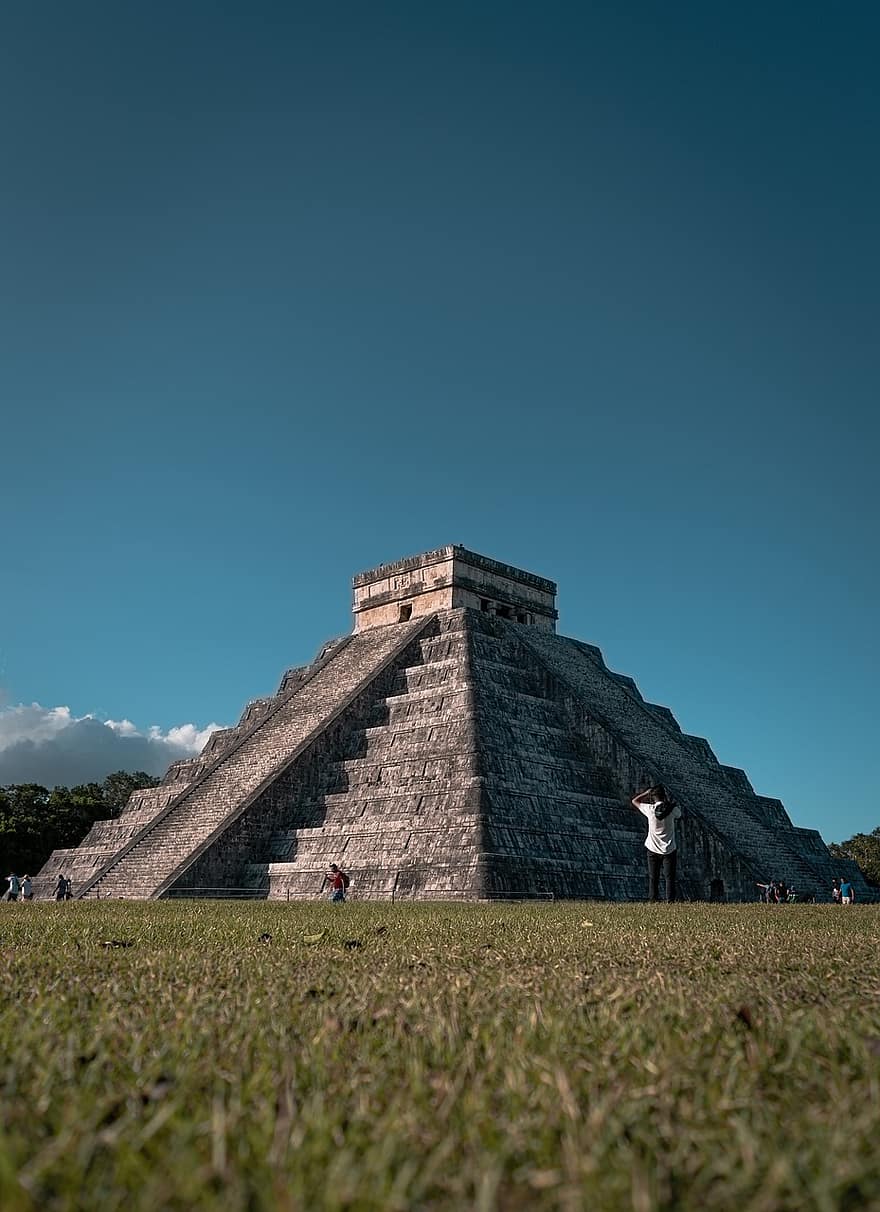 ピラミッド、廃墟、チチェン・イツァ、寺院、記念碑、マヤ、メキシコ、ユカタン、建築、考古学、文化