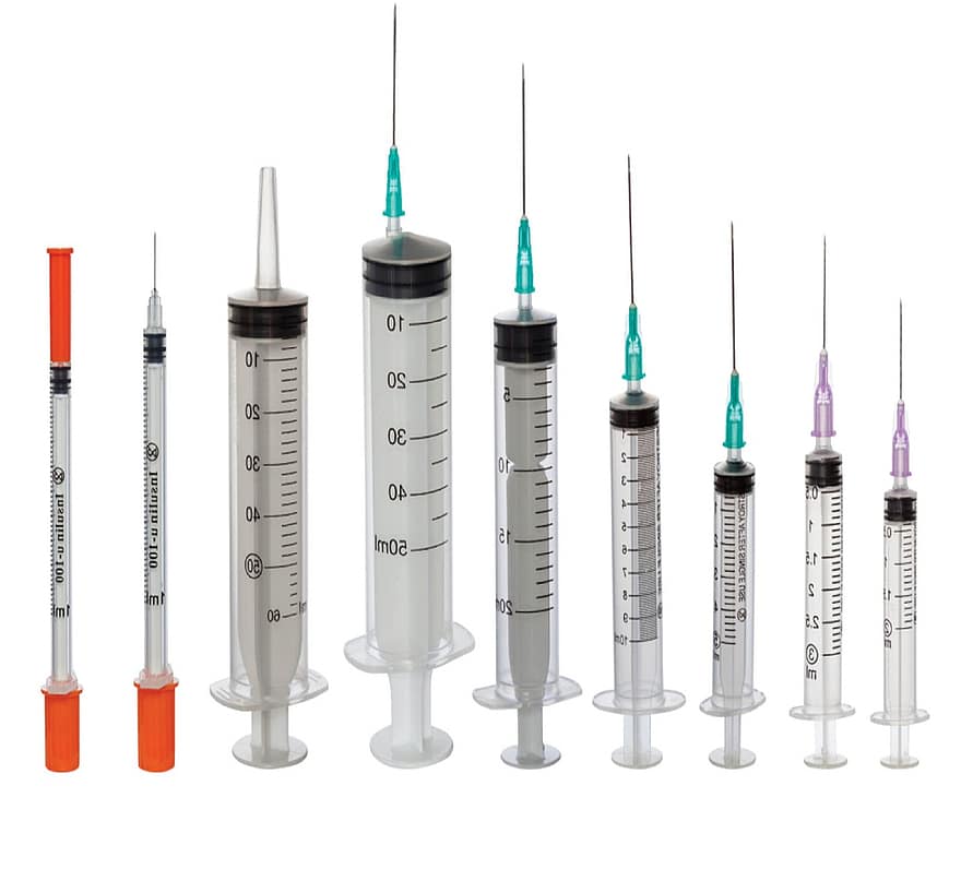 Injekční stříkačky, Bezpečnostní Iv kanyla, stříkačky, medicína, stříkačka, zdravotnictví a lékařství, zařízení, izolovaný, očkování, kapalný, Věda