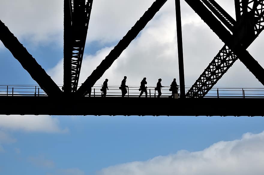 Sydneys hamnbro, bro, strukturera, landmärke, silhuett, bågbro, arv, Australian Heritage-listed Steel, sydney