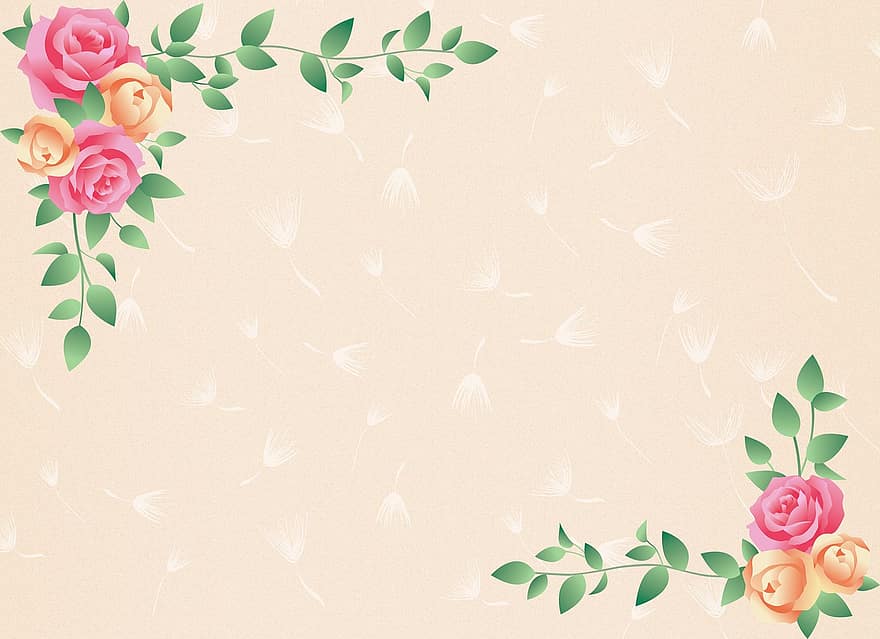 Blumenhintergrund, Rosen, Löwenzahn, Muttertagskarte, Rose, Blume, Rosa, Blumen-, Hochzeit, hell, Vorlage