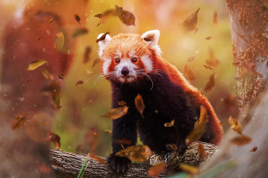 zvíře, červená panda, volně žijících živočichů, savec, ohroženy, druh
