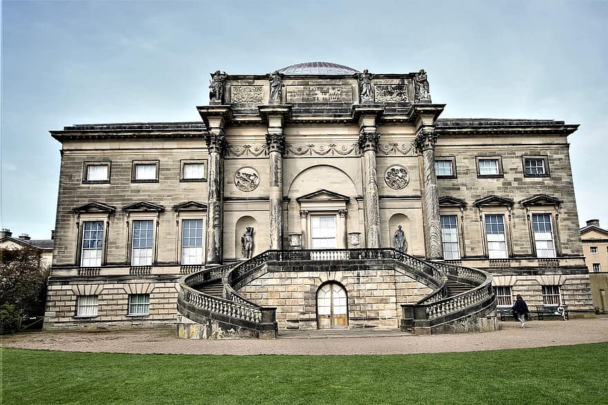 Kedleston Hall, Manoir, monument, architecture, façade, point de repère, historique, Angleterre, pittoresque, lieux d'intérêt, tourisme