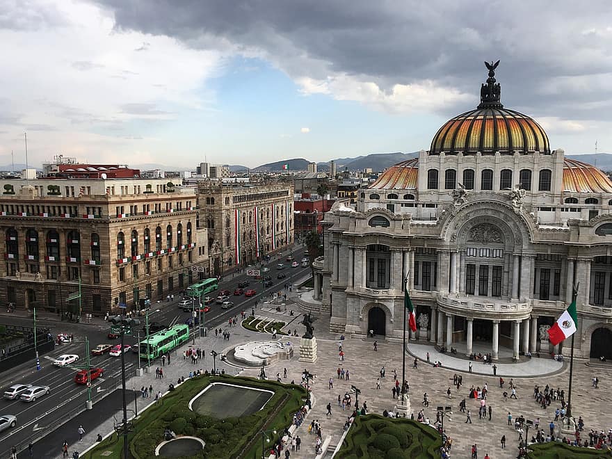 Meksika şehri, güzel sanatlar sarayı, Kültür Merkezi, mimari, müze, Meksika, Art Deco, neoklasik mimari