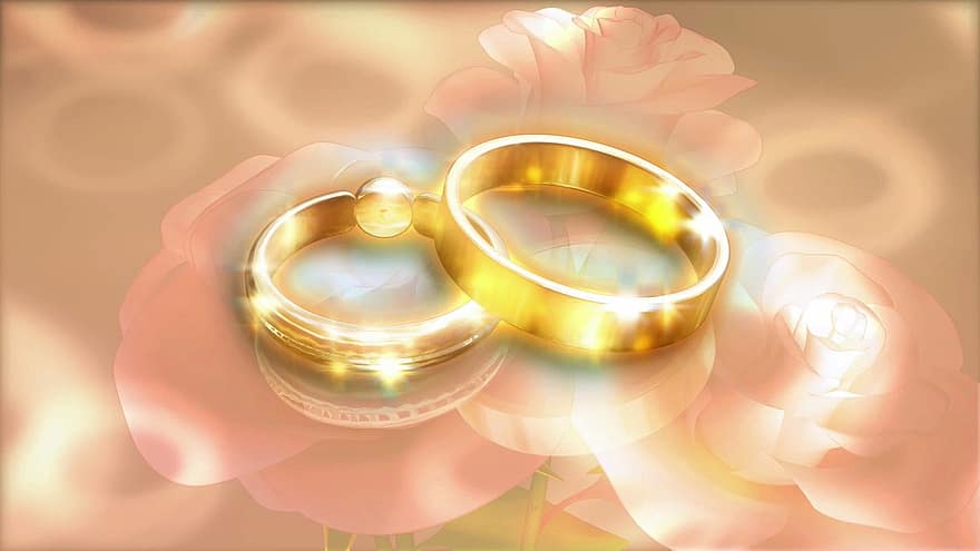 Wedding, Rings, Gold, Engagement, Marriage, Love, Celebration, Proposal, Romance, Romantic, Married