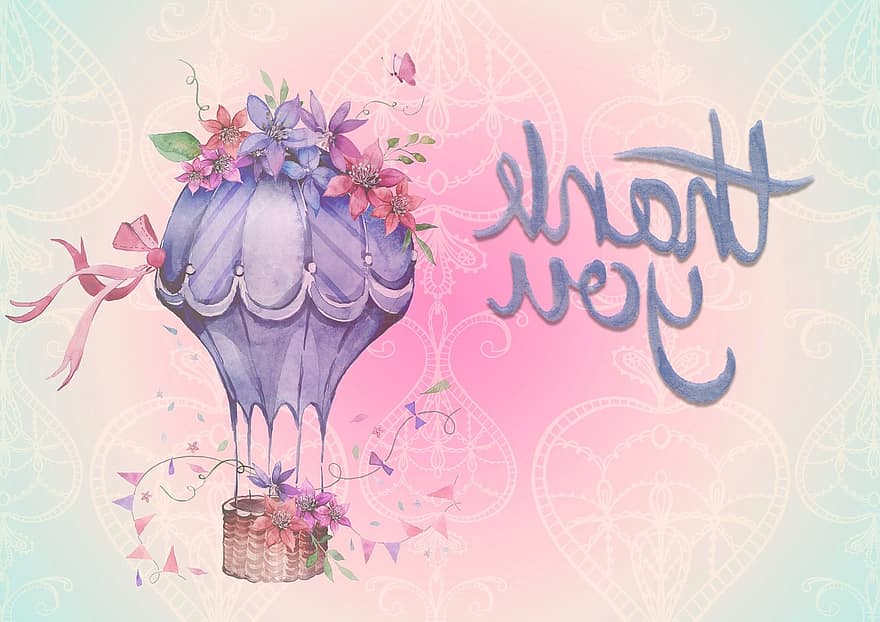 Thank You, Background, Air, Balloon, Pink, Thank You Background, Thank, Thank You Card, Message, Note, Greeting