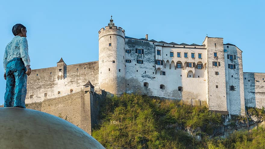fästning, salzburg, slott, Slottskomplex, landmärke, stad, arkitektur, att resa, turism, känt ställe, historia