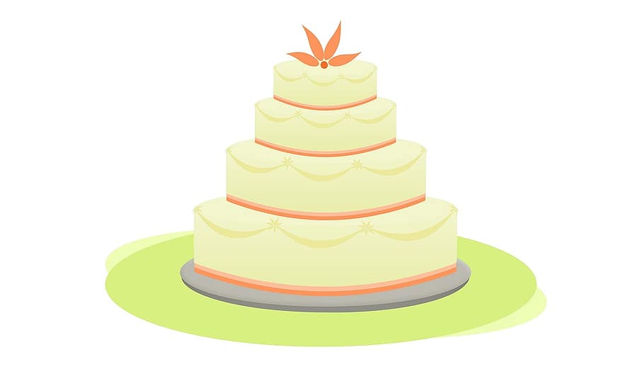 bolo, Casamento, sobremesa, Comida, doce, celebração, geada, decoração, Rosa, cobertura, casamento