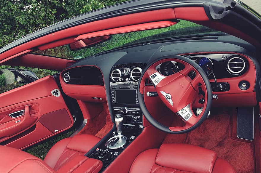 Bentley, carro de luxo, automóvel, Bentley Vermelho, luxo, limusine, coupe