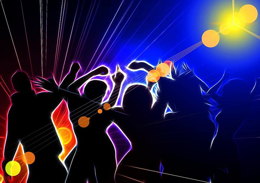 tanzen, Party, feiern, Disko, Nachtclub, Mädchen, Musik-, klingen, Konzert, Musiker, tonkunst