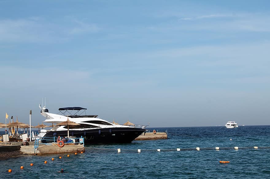 Boat, Sea, Red Sea, Egypt, Hurghada, Water, Ship, Ocean, Nature, Sky, Landscape