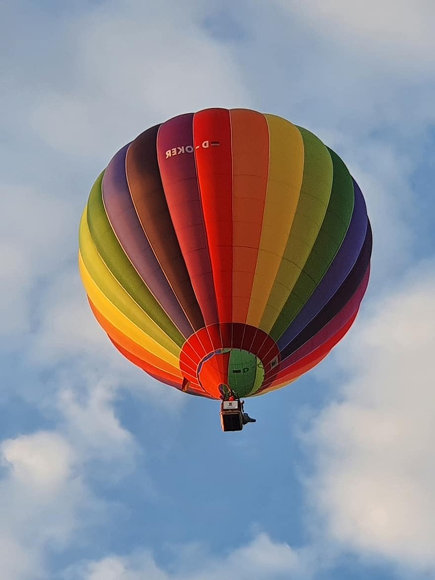 varmluftballon, skyer, flyvningen, eventyr