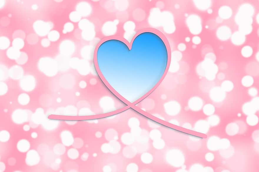 liefde, hart-, bokeh, Valentijnsdag, Valentijn, romantisch, romance, symbool, achtergrond, hemel