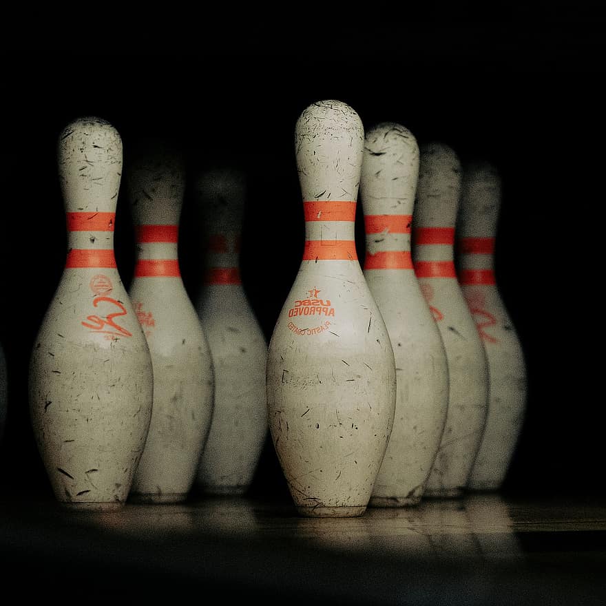 bolțuri de bowling, bowling, sportiv, Zece pini, joc, de lemn, minge, echipament, în interior, jocuri de agrement, concurență