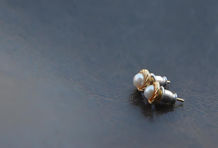 perla, joieria, or, tancament, primer pla, metall, fons, macro, sol objecte, acer, metàl·lic