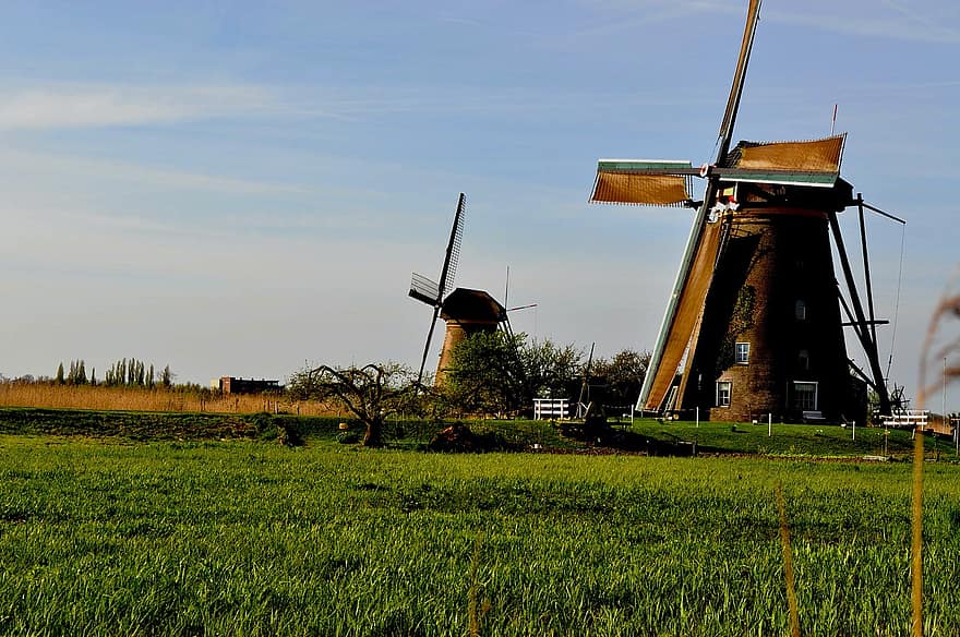 molinos, campo, prado, granja, energía, Holanda