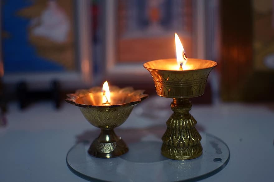 De lamp van het boeddhisme, Boeddhisme, verlichting, Boeddhist, kaarsen, licht, meditatie, tempel