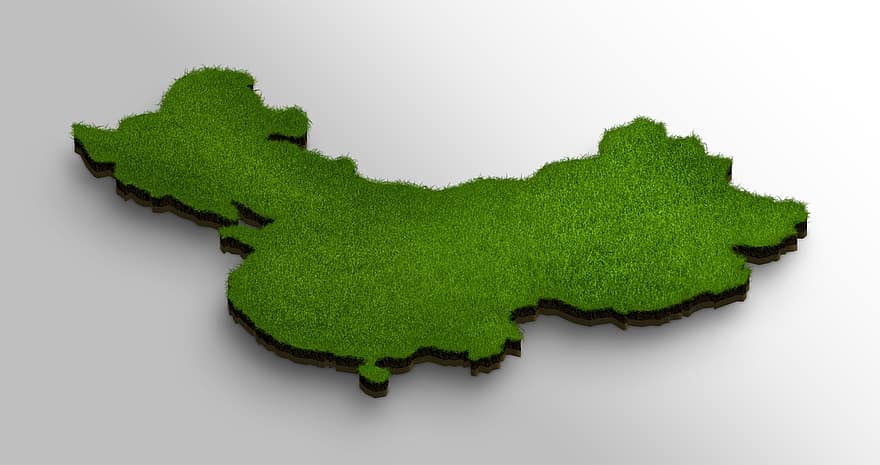 خريطة ، الصين ، جغرافية ، القارة