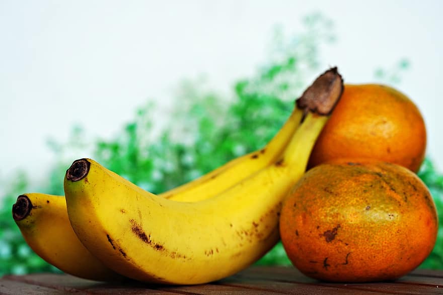 vaisiai, mityba, ekologiškas, derlius, vitaminų, mandarinas, bananų, maisto, šviežumas, geltona, sveika mityba