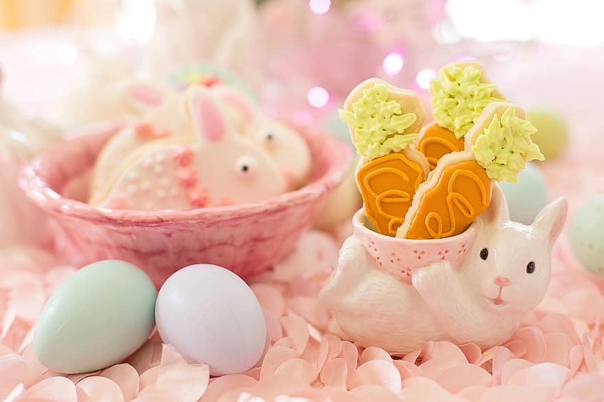 Cookies, Royal Icing, Biscuits, Dessert, Treats, Easter, Decorated Cookies, Pastels, Sweets, Confectionery, Easter Basket