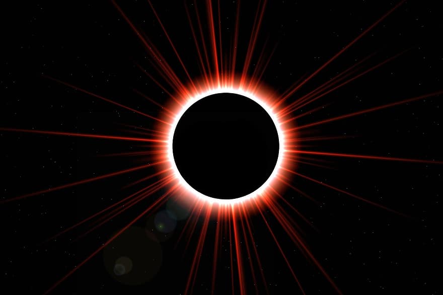 Eclipse de sol, Eclipse solar, solar, oscuro, esfera, corona, espacio