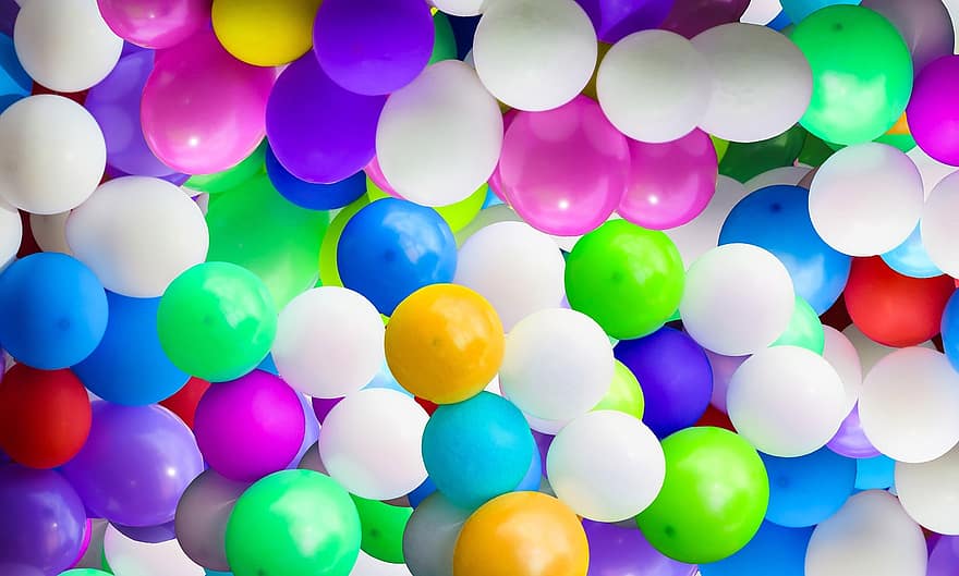 balão, aniversário, colorida, balões, fundo, cartão, festa, crianças, decoração, inflado, cartão de aniversário