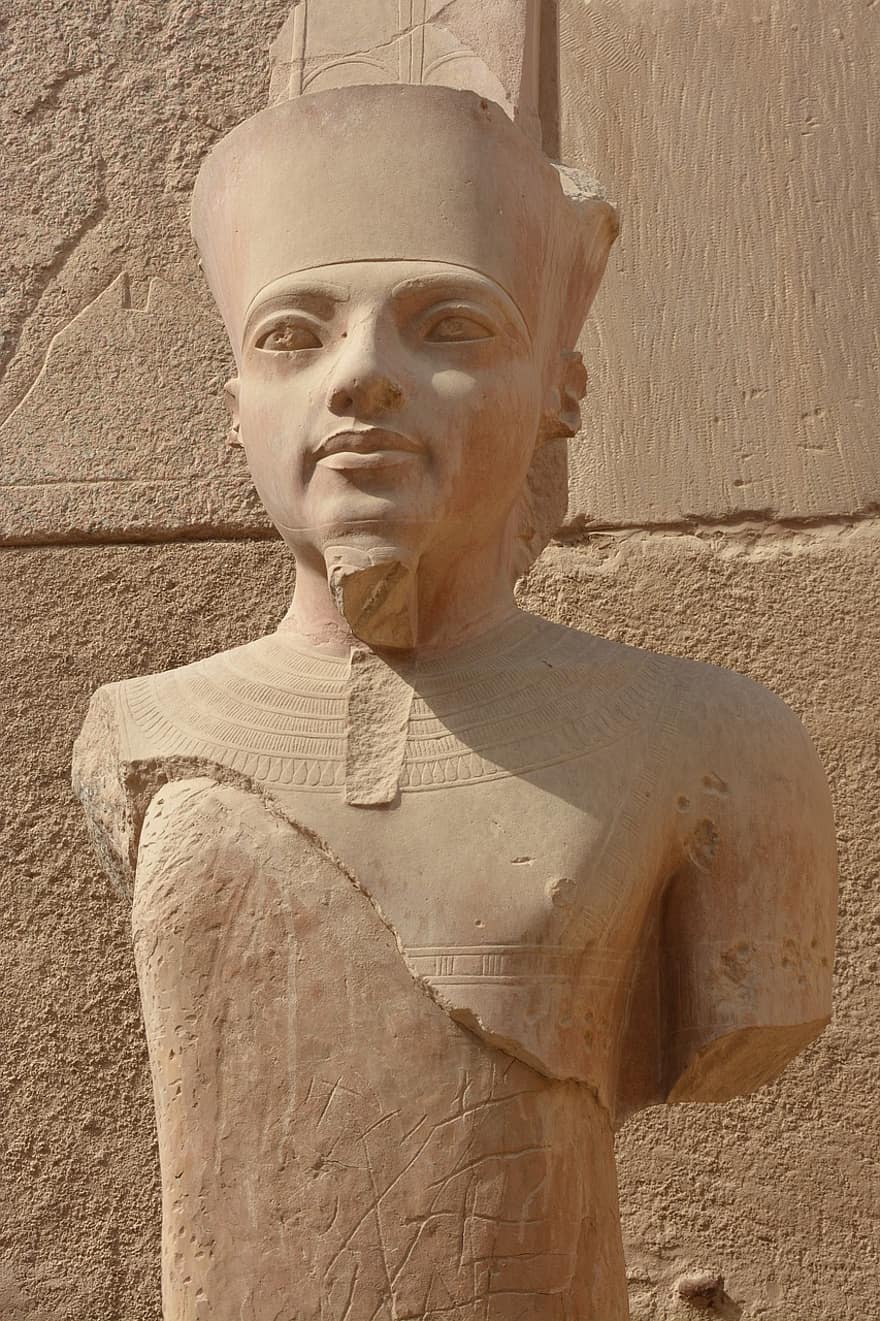 Egipt, świątynia, posąg faraona, Kompleks świątynny w Karnaku, karnak