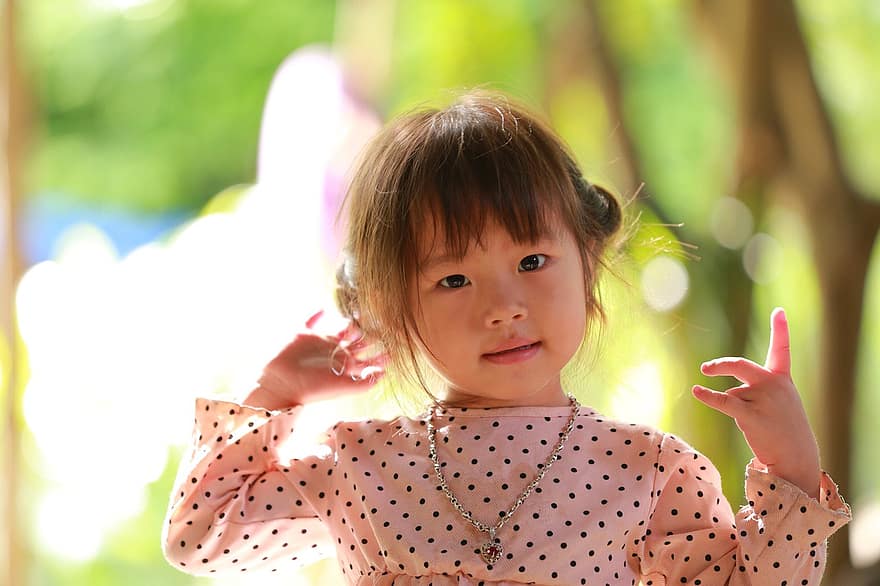 flicka, barn, vietnames, porträtt, liten flicka, unge, söt, förtjusande