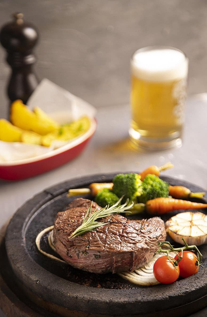 steak, beef, food, meat, grilled, meal, freshness, plate, close-up, barbecue grill, gourmet