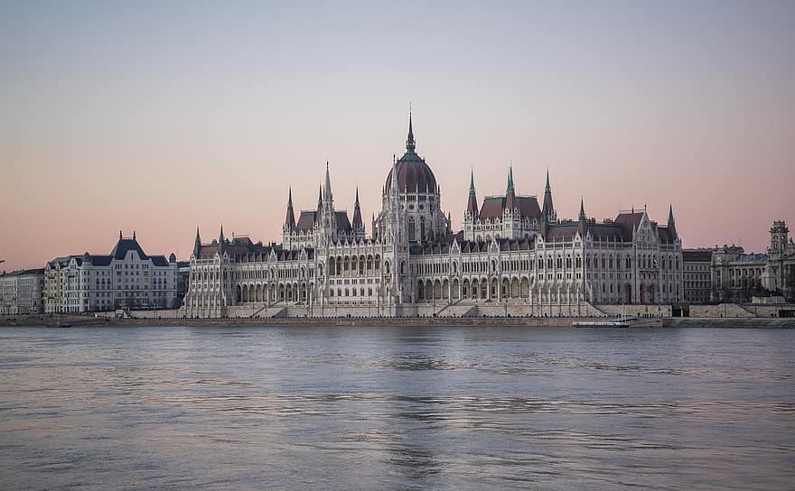 Hungarian Parliament Building, Danube River, Building, Architecture, Budapest, Hungary, River, Parliament Of Budapest, National Assembly Of Hungary, Parliament House, Hungarian Parliament