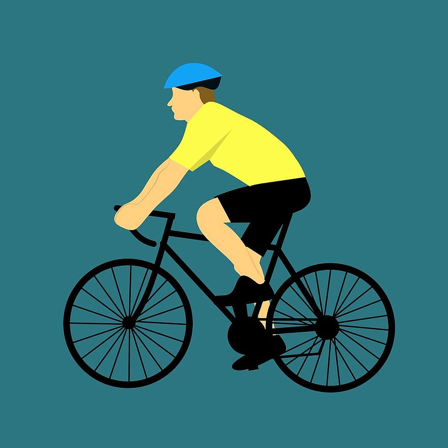 колело, колоездач, велосипед, седнал, активен, мъж, спорт, хора, велосипедист, упражнение, развлечение