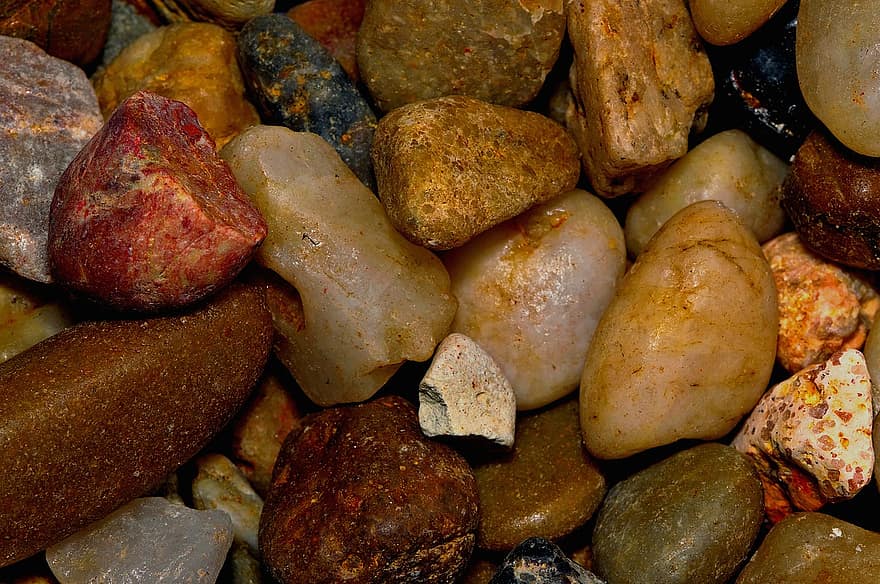 小石、石、瓦礫、岩、バックグラウンド、自然、閉じる、きらきら、石材、ヒープ、コレクション
