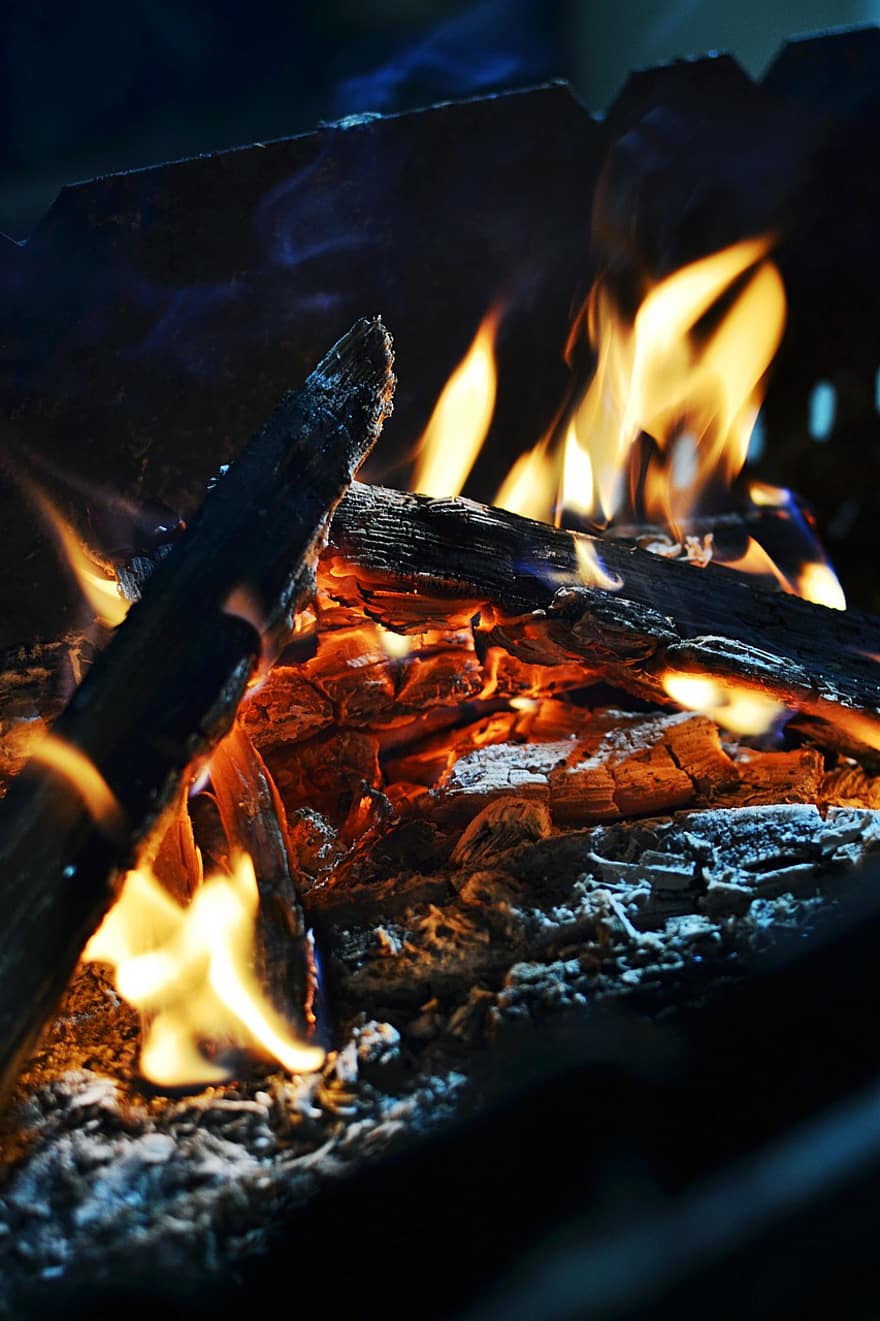 полум'я, вогонь, дрова, тепло