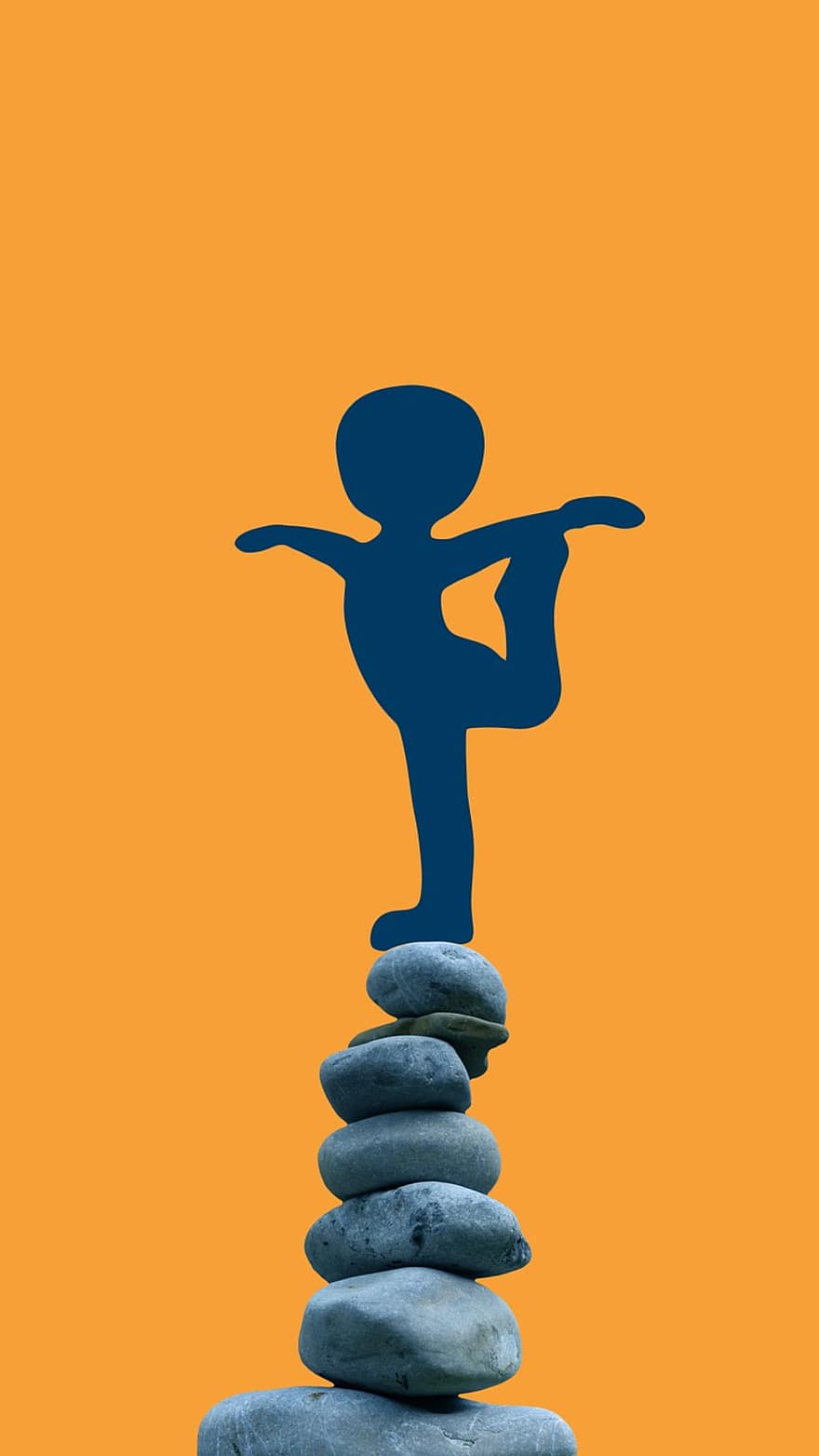 équilibre, figure, tas de pierre, dessin animé, méditation, relaxation, se détendre, Zen