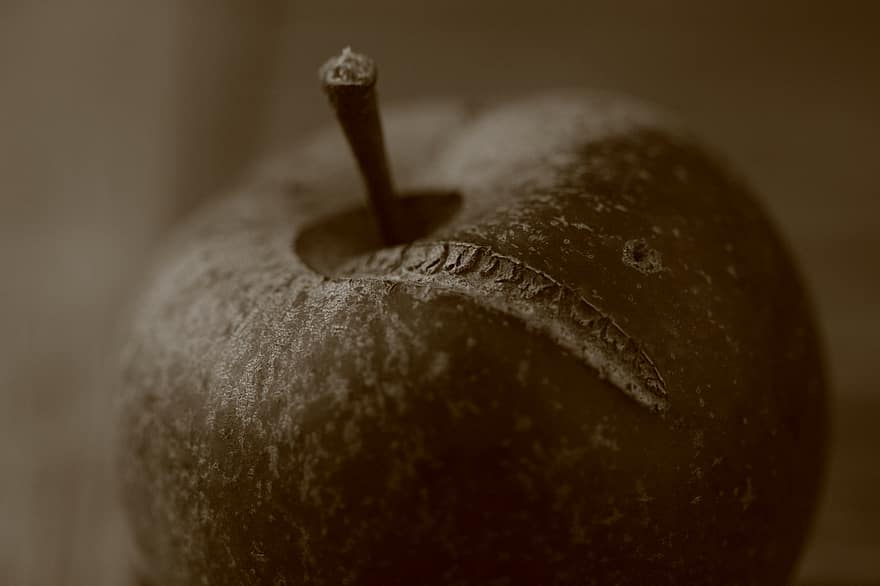 jabłko, zgniły, martwa natura, owoc, zgniły owoc