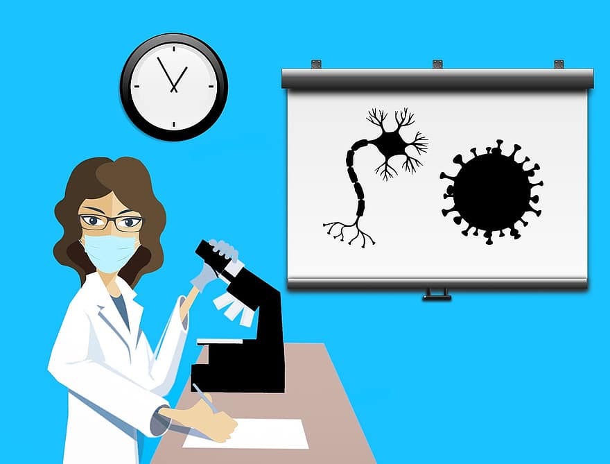 corona, coronavirus, eksperimenter, maske, beskyttelse, helbrede, laboratorium, analyse, forskning, lab, phd