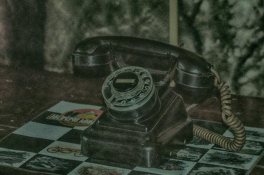 telefoon, antiek, wijnoogst, oud, klok