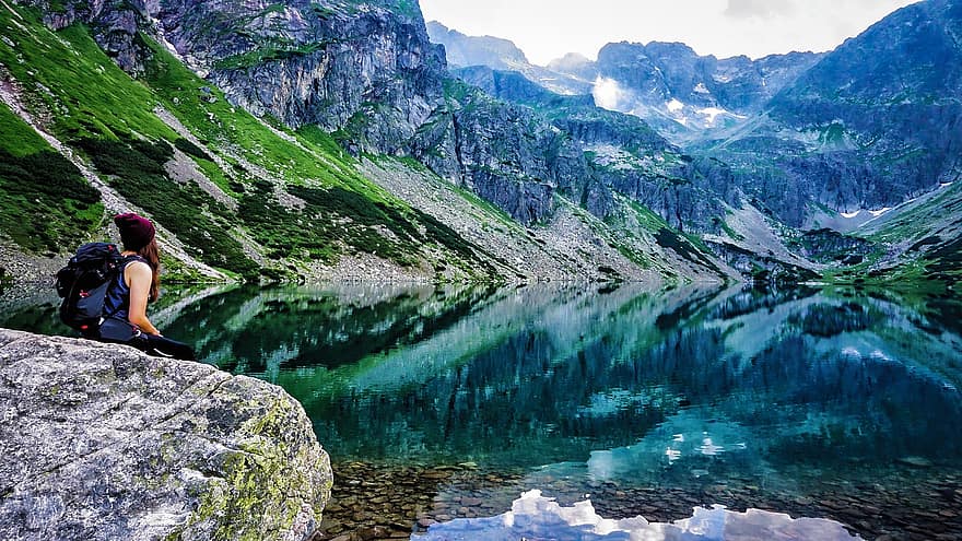 Czarny Staw Gasienicowy, Mountain, Lake, Nature, Landscape, Poland, National Park, hiking, adventure, mountain peak, water